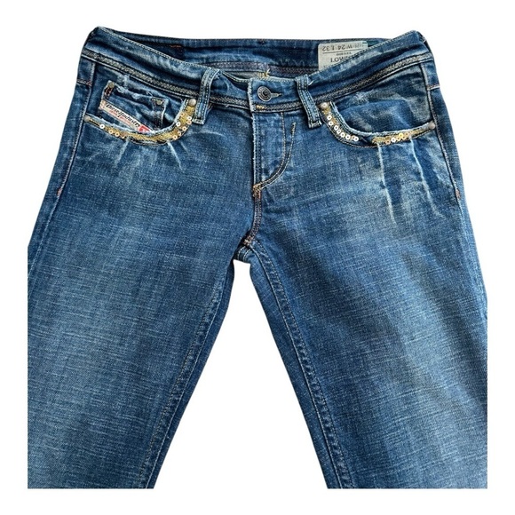 Diesel LOWKY Jeans Blue Denim Sequin | Size  24 X 32 - Picture 3 of 15